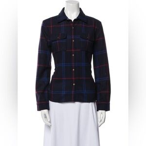 A.P.C. Wool plaid button up flannel Sz M